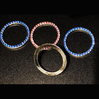 China Gift Bling Car Decor Crystal Car Bling Ring Emblem Sticker Bling Car Accessories For Start Engine Ignition Button Auto Key for sale