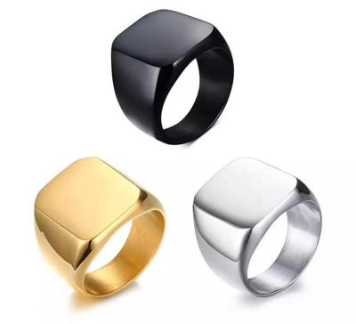 China Latest Mens Ring Blank Silver Gold Plated 316L Stainless Steel Simple Custom Made Durable Fashion Ring Finger Ring for sale