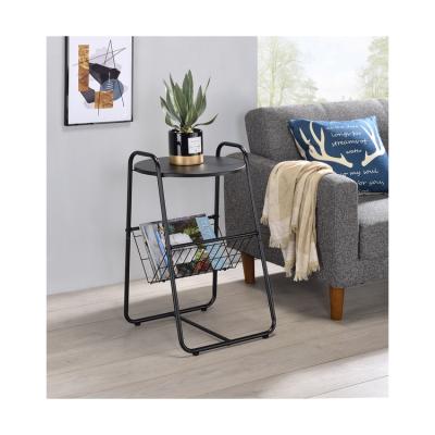 China Modern Round Coffee Table Convertible Home Bedside Metal Rack Newspaper Book Magazine Furniture Side Table for Office Home Hotel Lobby for sale