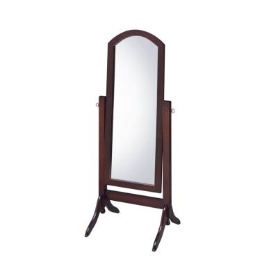 China Large Floor Stand Frame Stand Mirror Home Decor Luxury Wooden Modern Rubber Wood Dressing Large for sale