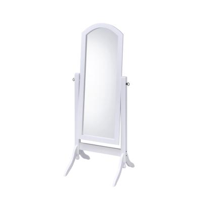 China Hot Selling Modern Color Wood Floor Free Standing Make Up Bedroom Stand Mirror for sale