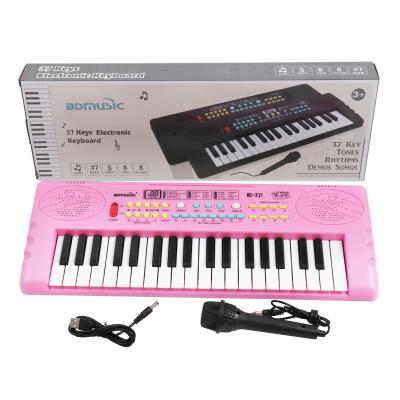 China Battery Operated Toy Little 37 Key Organ Toy Piano Kids Electronic Musical Keyboard Teaching Toy Digital Instrument Girls Lace Small Piano For Sale for sale