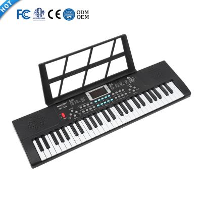 China 54 Keys ABS Electronic Organ Toy Piano Children Black Electronic Educational Keyboard with Microphone for Kids for sale