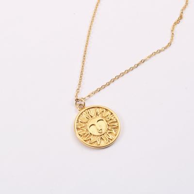 China Customized Jewelry Wholesale Necklace 18K Lead Free Nickel Free High End Gold Plated Stainless Steel Pendant Necklace for sale