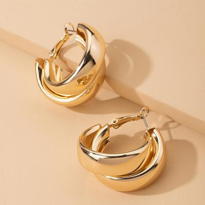 China FASHIONABLE jewelry wholesale exaggerated round earring trendy South Korea minimalist cross earrings for sale