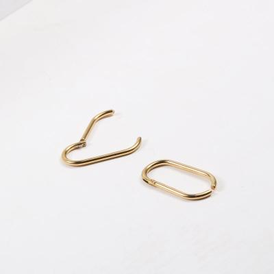 China CLASSIC Trendy 2021 18K Gold Plated Oval Cuff Earrings For Women Stainless Steel Jewelry Wholesale For Women for sale