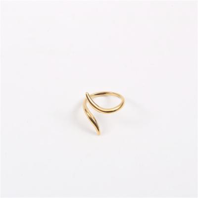 China High End CLASSIC Jewelry Abstract PVD Gold Plated Stainless Steel Geometric Rings For Women Jewelry 2021 for sale