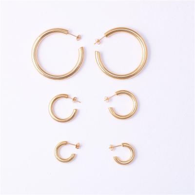 China Fashion Stainless Steel Jewelry Mini Huggie Personalized Stainless Steel Gold Circle 2cm 2.5cm 4.5cm Earring CLASSIC for Women for sale