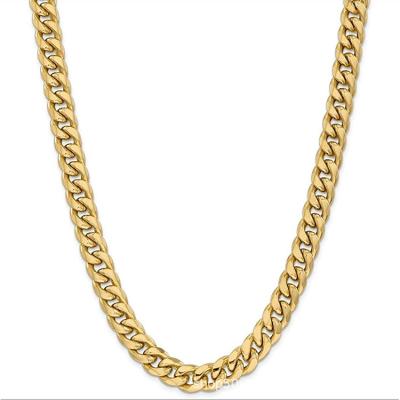 China 2022 CLASSIC Fashion Necklace 4mm Stainless Steel Classic Wide Personalized Necklaces For Man Cuba Hip Hop Chain Necklace for sale