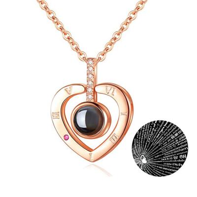 China 2022 CLASSIC I Love You Fashion Heart Jewelry Lovers Necklace 100 Tongue Stainless Steel Accessories Pendant Necklaces For Couples for sale