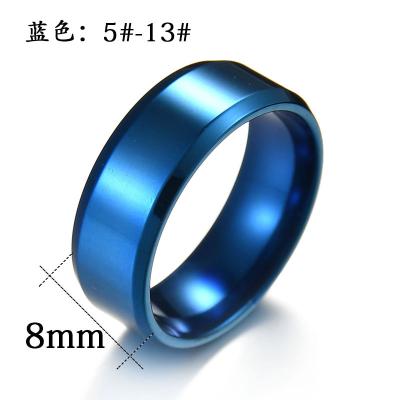 China Width Matte Black Ring, Stainless Steel Ring For Man Ring Cool Simple Band 8MM Wedding Couples Classic Punk 2021 Thin 18K Gold for sale