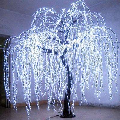 China Commercial Use 3.5m Size Outdoor Christmas Illumination Garden Stree Artificial Lighted Weeping Willow Tree Landscape for sale