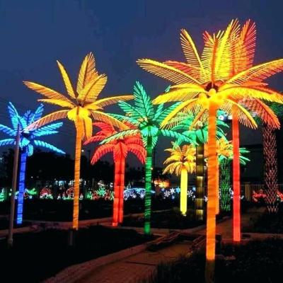 China Metal frame+LED Lights Outdoor Artificial LED Festival Fairy Lights Coconut Palm Tree Garden Street Decoration for sale