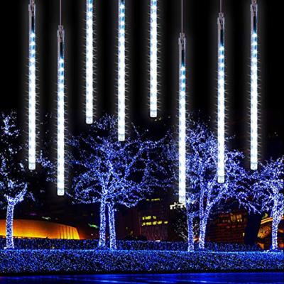 China Waterproof Ice Cube PVC LED String Lights Waterfall Falling Rain Lights Meteor Shower Lights For Outdoor Christmas Holiday Decoration for sale