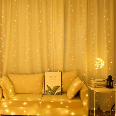 China Flash 8 Modes USB Remote Controller Operated 8 Twinkle Modes Hanging Led Fairy Lights 300 LED Curtain String Lights for Bedroom Wall Window Decoration for sale