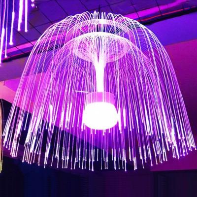 China 2022 Newest Regular Bright LED Fiber Optic Chandelier Decoration Light Jellyfish Decorative Hanging Light for sale