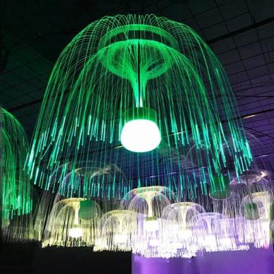 China Regular Bright Hanging Event Holiday Lighting Fiber Optic Hanging Jellyfish Decoration Led Night Light Lamp Christmas for sale