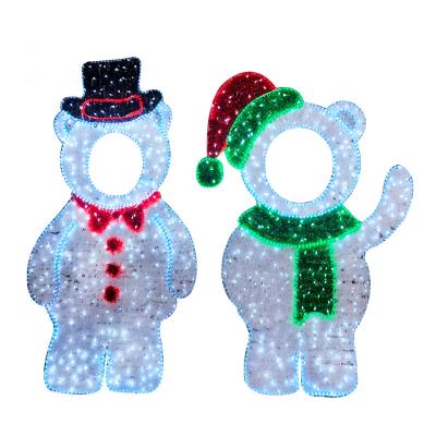 China Outdoor Static or Flicker Christmas Light Up 2d Decoration Pattern LED Light Photo Shoot Photo Frame for Christmas Decoration for sale