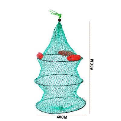 China Foldable Fish Storage Basket Fishing Net Fishing Keeping Net With Float for sale