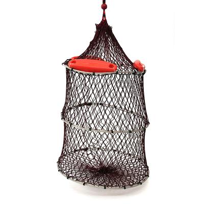 China Japanese Multi-Float Seawater Fish Keeper Basket Nylon Fishing Net For Keeping Fish Alive In Water for sale