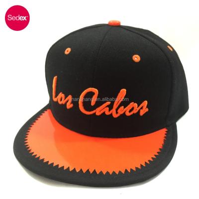 China JOINT factory audit SEDEX flat peak snapback cap and leather hat with 3D embroidery for sale