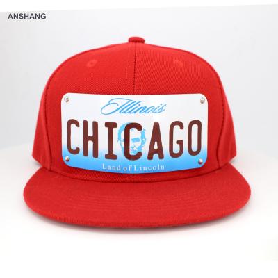 China SEDEX 6 COMMON PANEL Chicago Snapback Cap Illinois Metal Plate Cap for sale