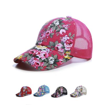 China JOINT Hotsale women's summer summer flower hat stage performance parasol Korean national baseball trucket net hat for sale