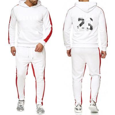 China New Drop Supplier Formal Wholesale Fashion Men's Hoodie White Sport Jogging Slim Fit Outdoor Pants Suit Set For Men 2 Piece Suit for sale