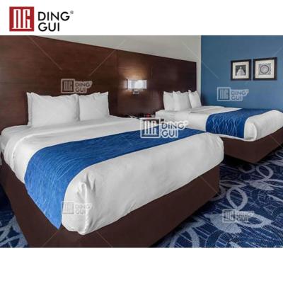 China Hotel Room Suite Furniture Double Bed Adjustable Wooden Room Double Bed (Other) for sale