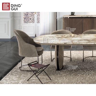 China Table Top Marble Dining Table (Other) Modern Design Dining Room Furniture Metal Adjustable Legs for sale