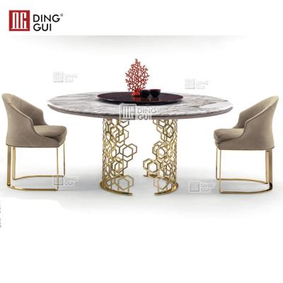 China (Others)Adjustable Modern Luxury Furniture Dining Room Furniture Set Marble Dining Table for sale