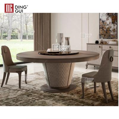 China (Other) round shape adjustable modern dining table set marble top dining furniture and solid wood for sale