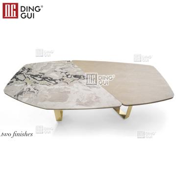 China Separate Dining Table Top Marble Dining Table (Other) Style Dining Room Furniture Stainless Steel Adjustable Single Legs for sale