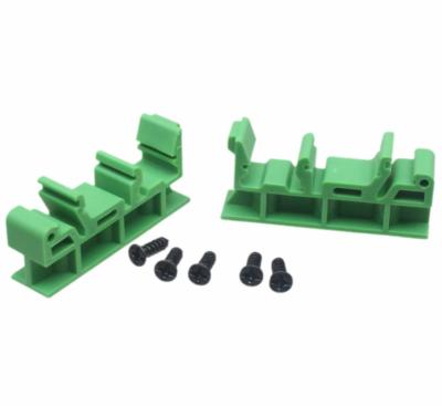 China PCB Base DIN Rail C45 Foot PCB Fixing Bracket Green 35MM 43*18mm for sale