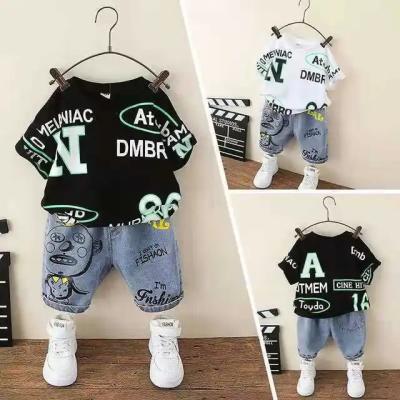 China Baju anak casual fatten 2-8 years old kids clothes casual 100% cotton suit 2 piece t-shirt kids sports shorts summer boys clothing sets for sale