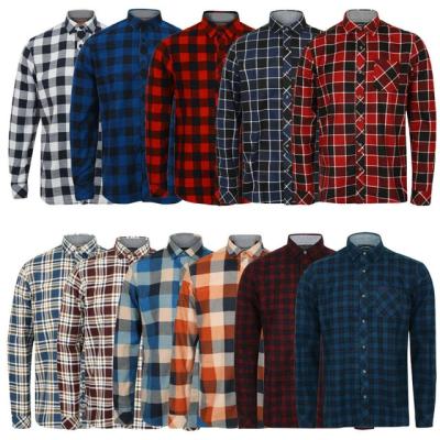 China Wholesale Custom Business Leisure Turn-down Collar Formal Stripe Anti-pilling Long Sleeve Mens Printed Plaid Shirts for sale