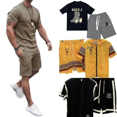 China Wholesale QUICK DRY Summer Casual Shorts Sets Short Sleeve T-Shirt Shorts Solid Tracksuit Set 2 Pieces Sets Mens Brand Clothing for sale