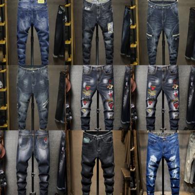 China QUICK DRY Black Friday Sale Washed Slim Ripped Casual Men's Black Friday Men's Jeans Denim Pants Jeans With Hole for sale