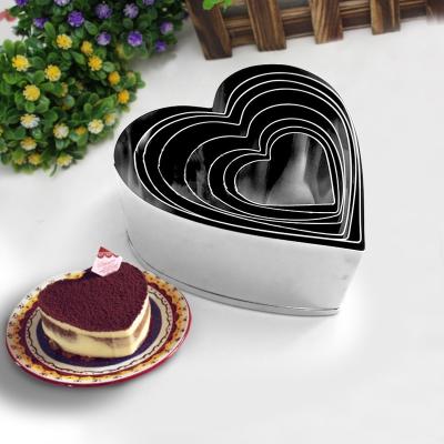 China Viable Easy To Use Stainless Steel Decorating Workmanship Mouth Metal Plunger Heart Cookie Cutter Set Good In Box for sale