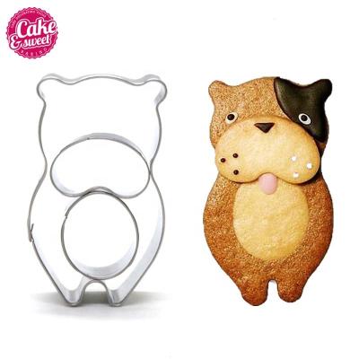 China Custom Viable Colorful Custom Metal Puppy Multicolor Dog Factory Logo Mold Stamp Factory Logo Biscuit Cutter Multiple Cutter for sale