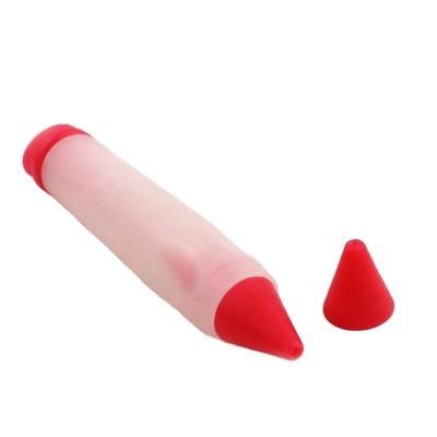 China Wholesale Custom Red Reusable Silicone Food Grade Silicone Pastry Icing Decorating Cake Baking Pen Viable for sale