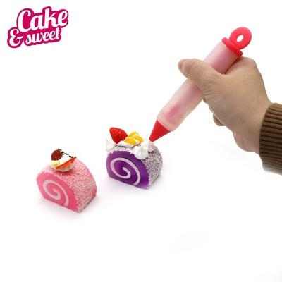 China Viable Custom Wholesale Colorful Silicone Kitchen Supplies Tool Chocolate Cookie Cream Baking Icing Cake Decorating Pen for sale