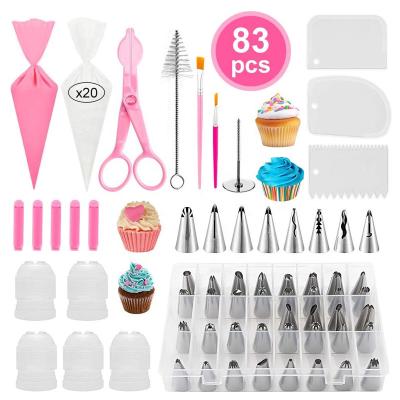 China 2022 Viable Latest New Food Grade Pink Icing Piping Nozzle Tips Baking Tools Consumables Batch Cake Decorating Tool Kit for sale