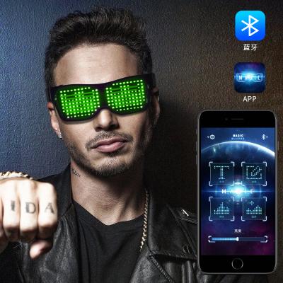 China 2019 Newest Control LED Programmable Flashing Glasses Delirious Eye Glasses By APP For Fun And Unique DIY Party for sale