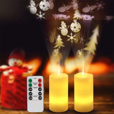 China Mini LED Projection Flameless Candle Light Flickering Lamp Flameless Remote Control Christmas Decor Best Gift for Ladies and Kids for sale