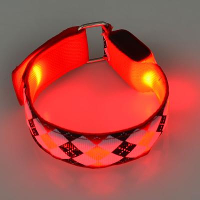 China Polypropylene or Nylon (pp) Webbing LED Instant Luminescent Arm Band Lights LED Colorful Arm Band, Gaiters Warning Light Band for sale