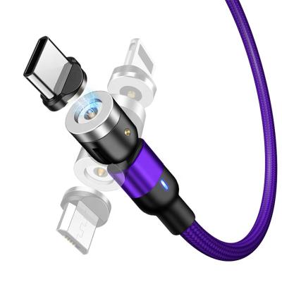 China High Quality MP3/MP4 Player 3 in 1 Magnetic LED Mobile Phone Charger USB Charging Cable for sale