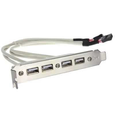 China COMPUTER 4 Ports USB 2.0 Port Slot Plate Adapter Panel Cable Screw to 9pin Motherboard Header Supplement Mount Cable Extension Cables usb for sale