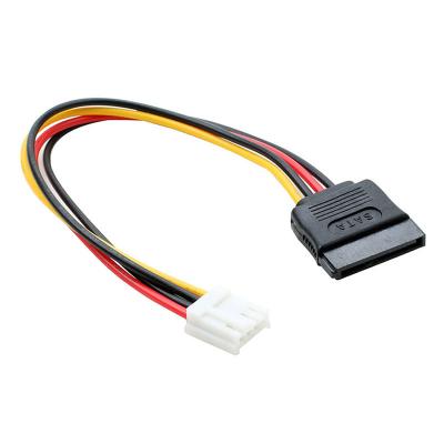 China COMPUTER ITX FDD Floppy 4 Pin Female to 15Pin SATA Female Adapter Converter Motherboard Power Supply Leads Cable Cord 18AWG Wire for sale