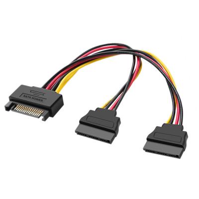 China COMPUTER Serial ATA Hard Disk Power 15 Pin Male 2 to Y Female Splitter Extension Power Cable 1 to 2 Serial ATA Cable for sale